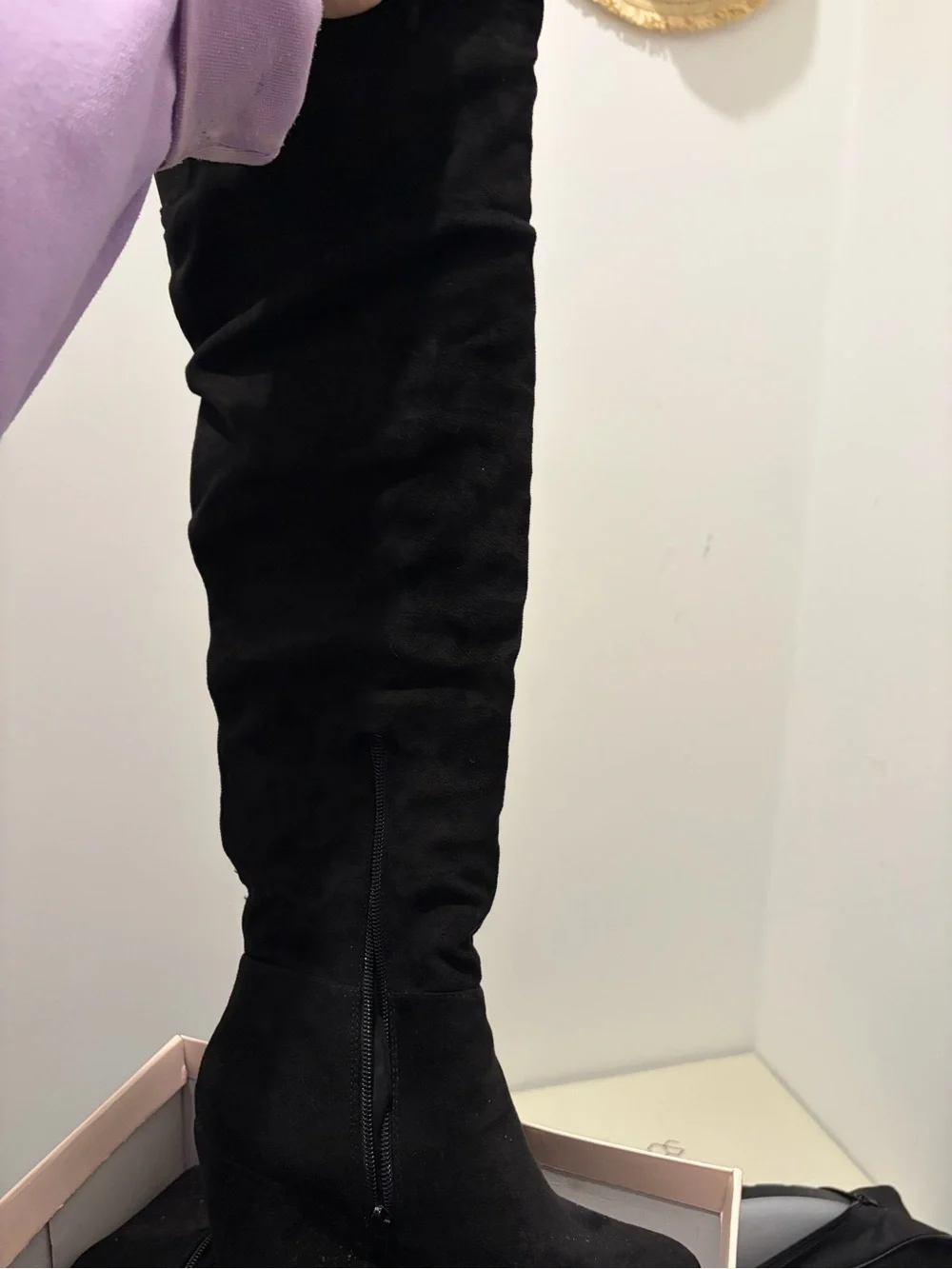 Chinese laundry Larisa black wedge boots 6.5